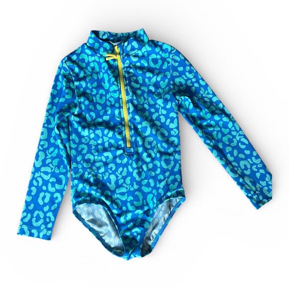 Boden Other - Boden Kids Long Sleeve Rash Guard Swimsuit Blue Print Size 4–5